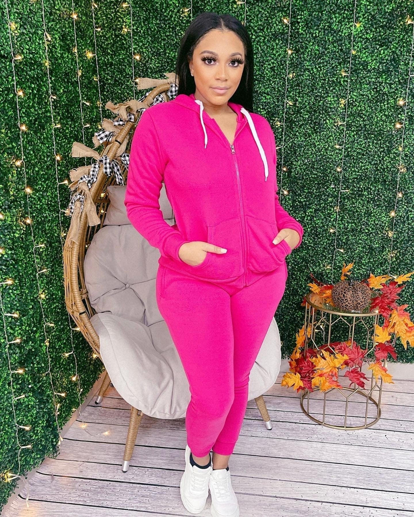 Pink Fleece Jogging Suite