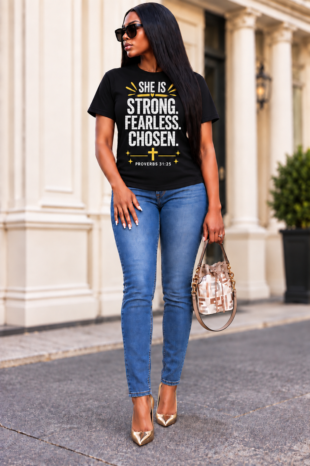 She Is Strong Fearless Chosen