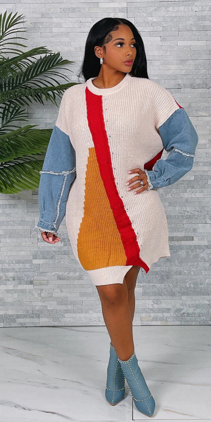 MULTIMEDA SWEATER DRESS
