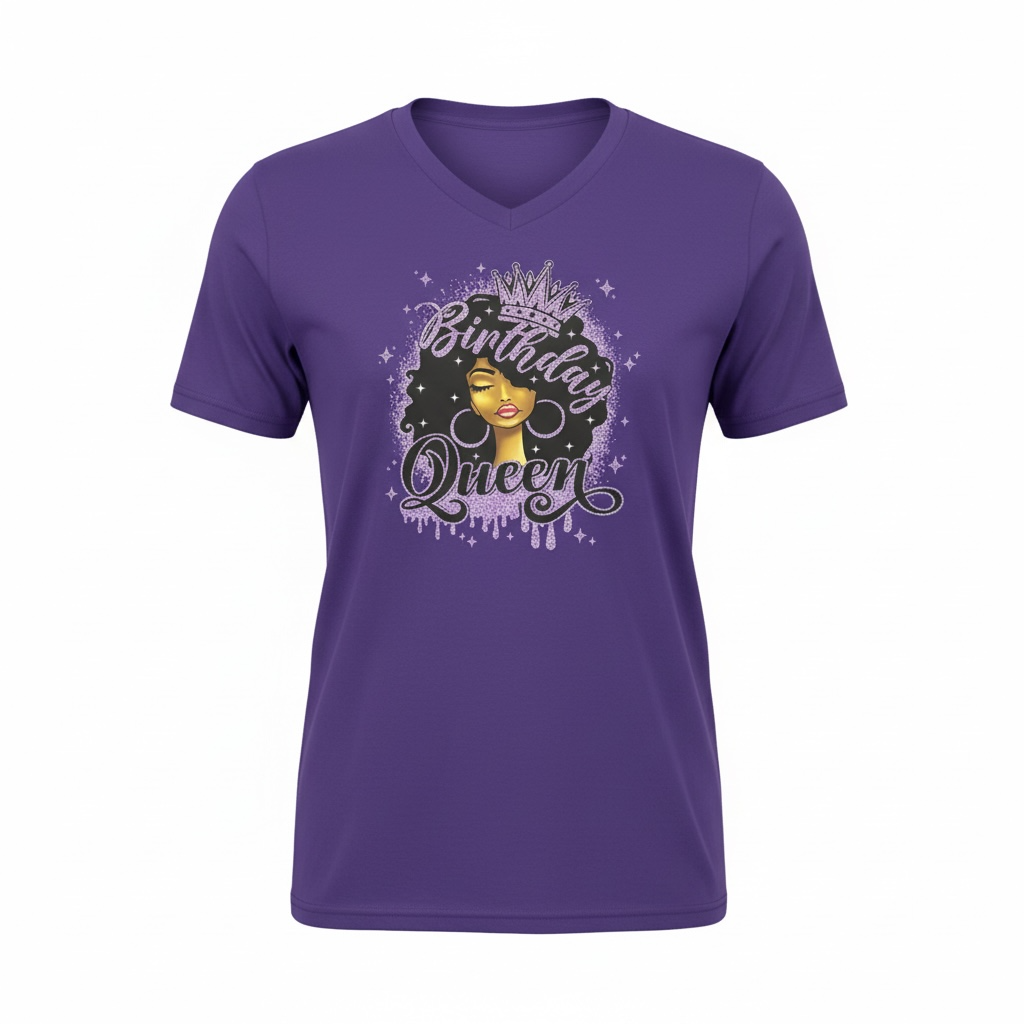 Birthday Queen V neck