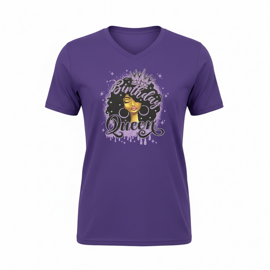 Birthday Queen V neck