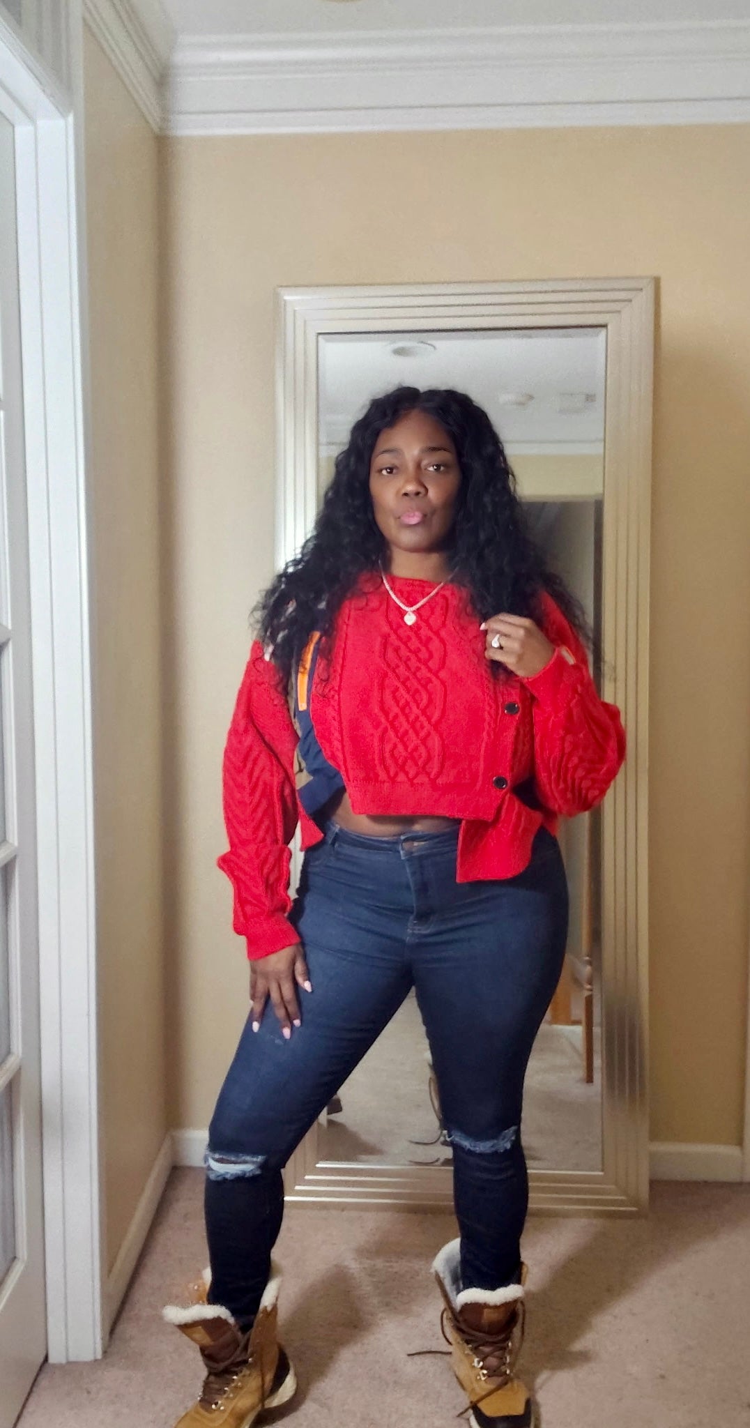 ZIPPER PATCH KNIT SWEATER (ONE SIZE)