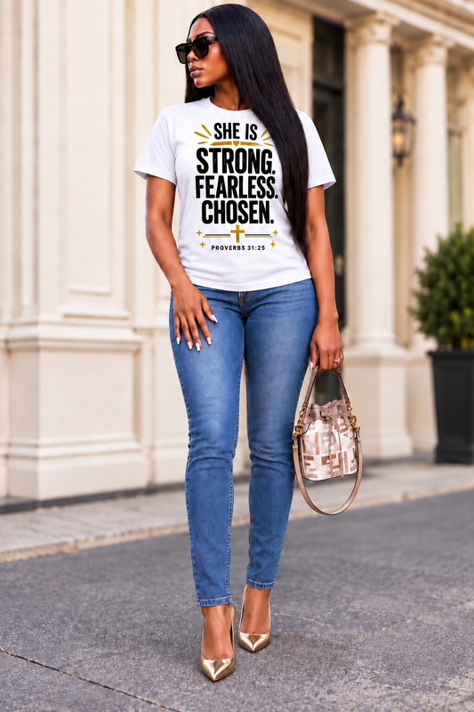 She Is Strong Fearless Chosen