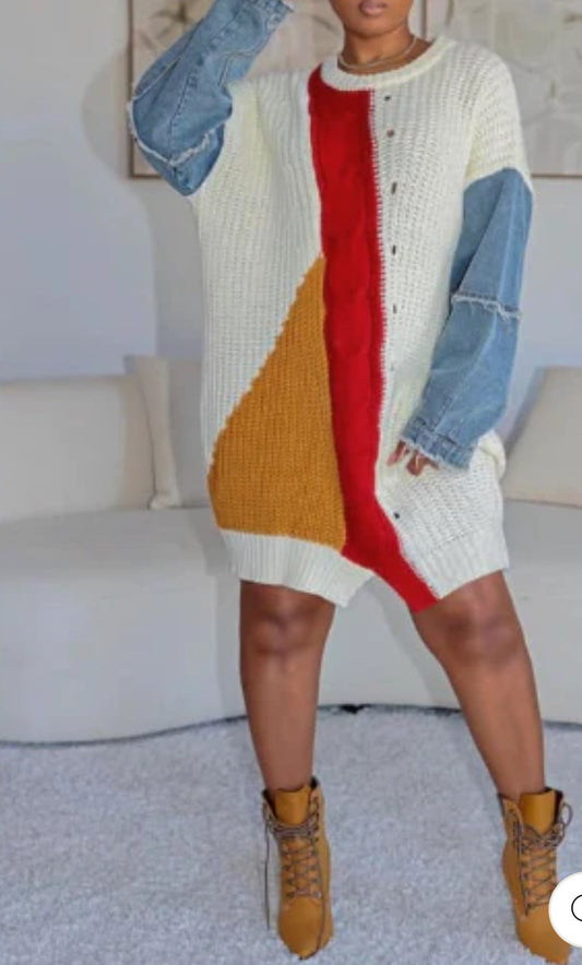 MULTIMEDA SWEATER DRESS