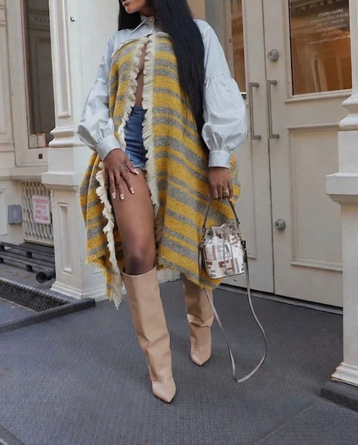 Open Front Poncho Dress Top