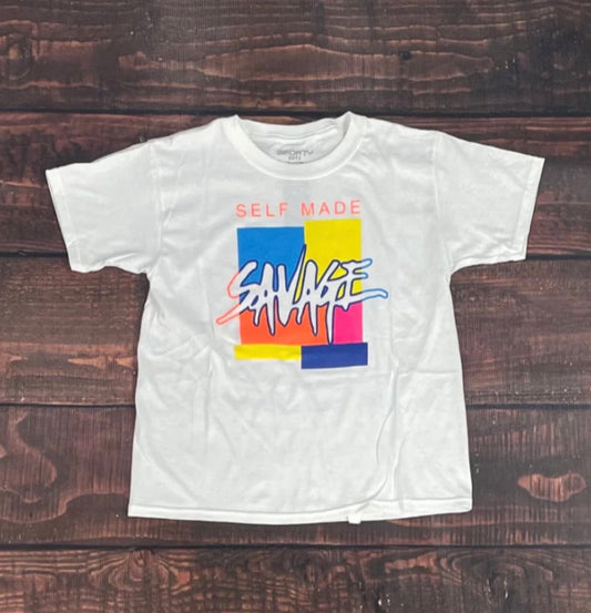 Short Sleeve White Self Made Savage Shirt